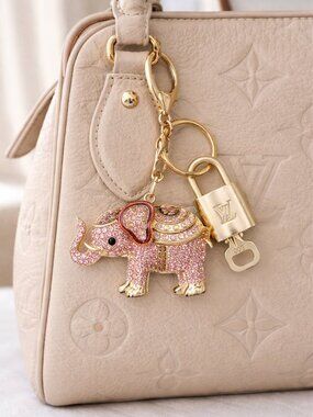 LV Gold Padlock & Key 🔒 Authentic Louis Vuitton Bag Unbranded Elephant Charm